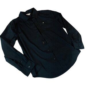 Caterpillar Men's Black Button-Up Shirt S Small Chest Pocket W Logo